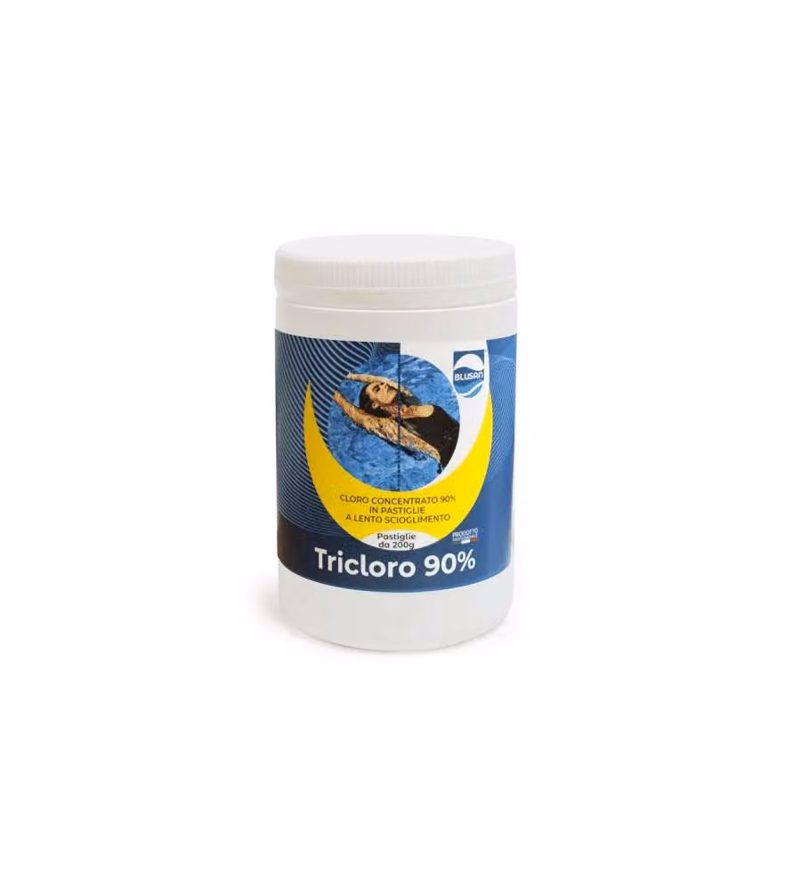 Blusan Cloro Tricloro 90% Pastiglie 200g - Igienizza Piscine 1kg