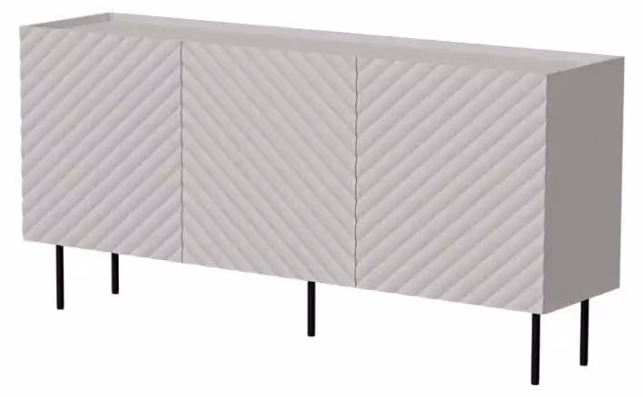 Letto LUCCA 3D con schermo e cassetti 165x40x80 color cashmere