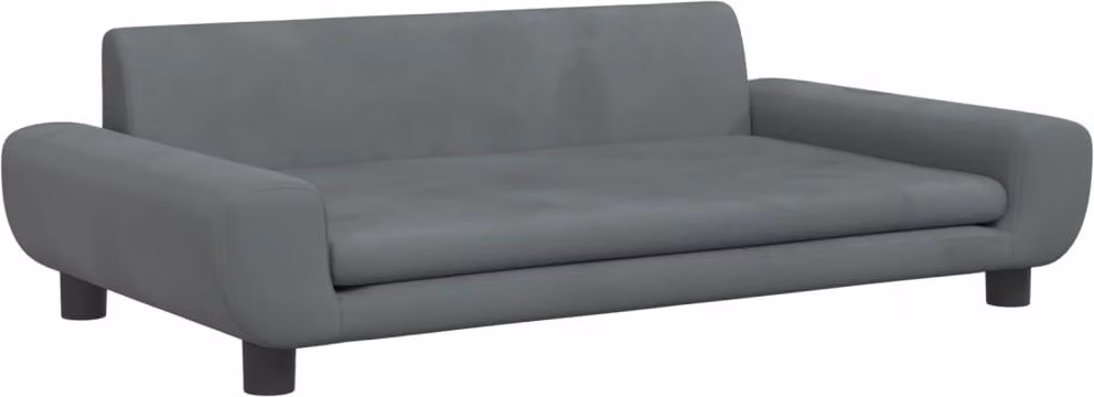 Lettino per Cani Grigio Scuro 100x54x33 cm in Velluto