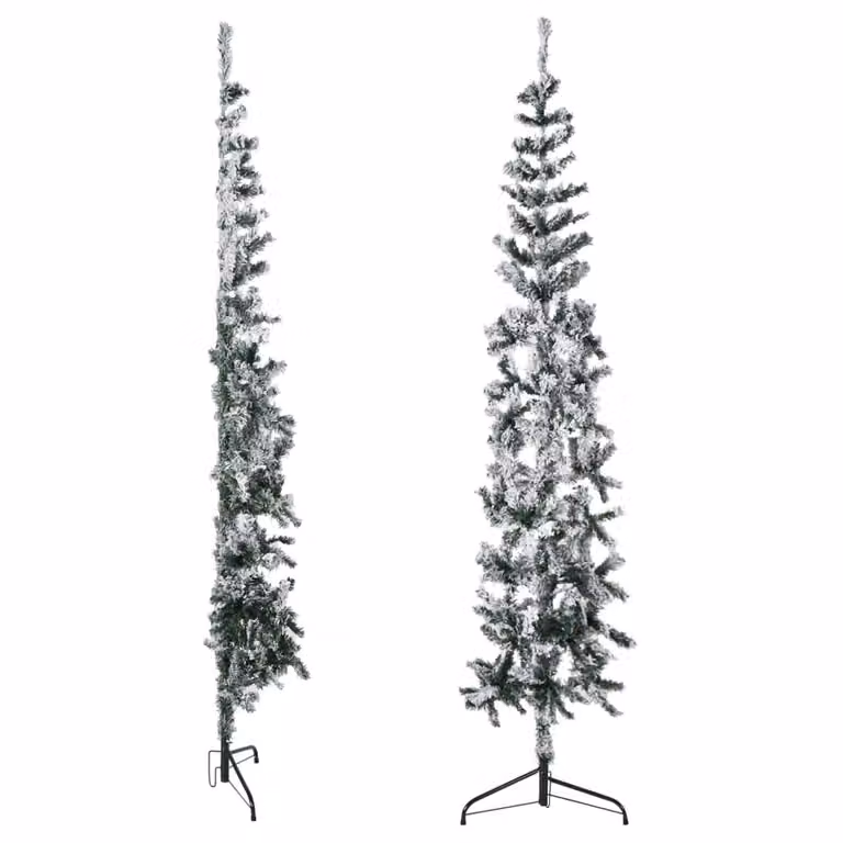 Maison Exclusive - Albero di Natale artificiale, metà albero, con neve, design slanciato, altezza 180 cm