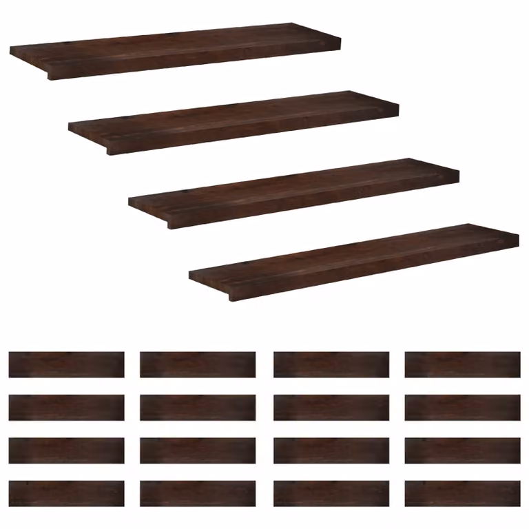 Set di 20 tappeti per scale vidaXL Marrone, L 120 x P 30 x H 2 cm
