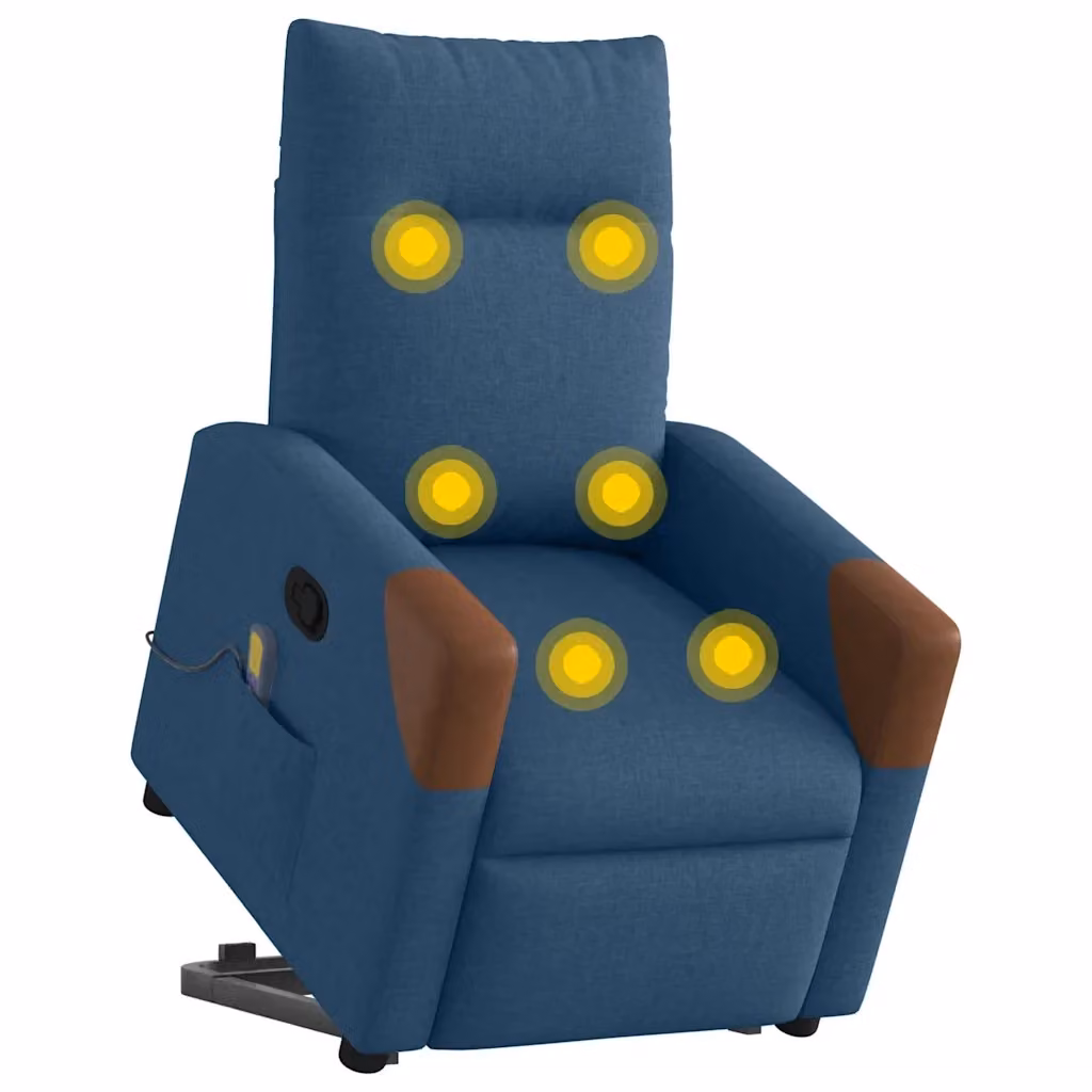 Poltrona Alzapersona Reclinabile con Assistenza Elettrica vidaXL in Tessuto Blu o Marrone per Senior – 2