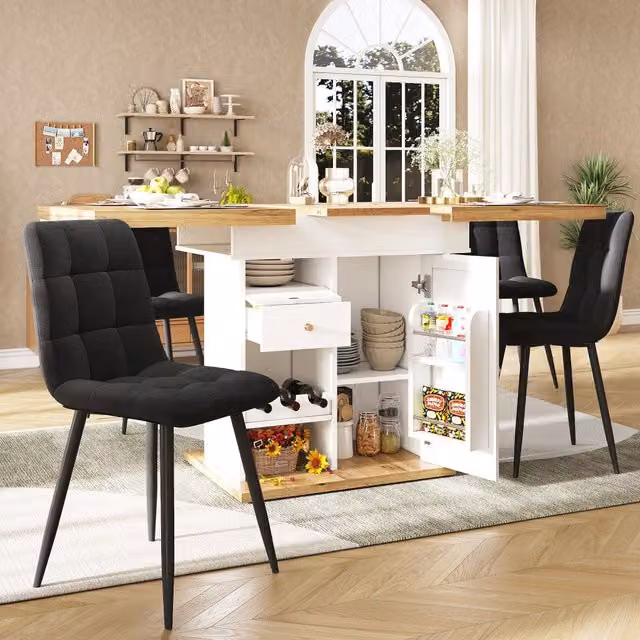 Tavolo da Pranzo Allungabile Pieghevole Salvaspazio ¨C MINIMAL ¨C Bianco, 110-140x80 cm, 4-6 Persone