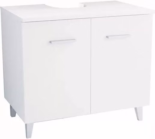 Mobiletto copricolonna serie Nure bianco lucido per bagno