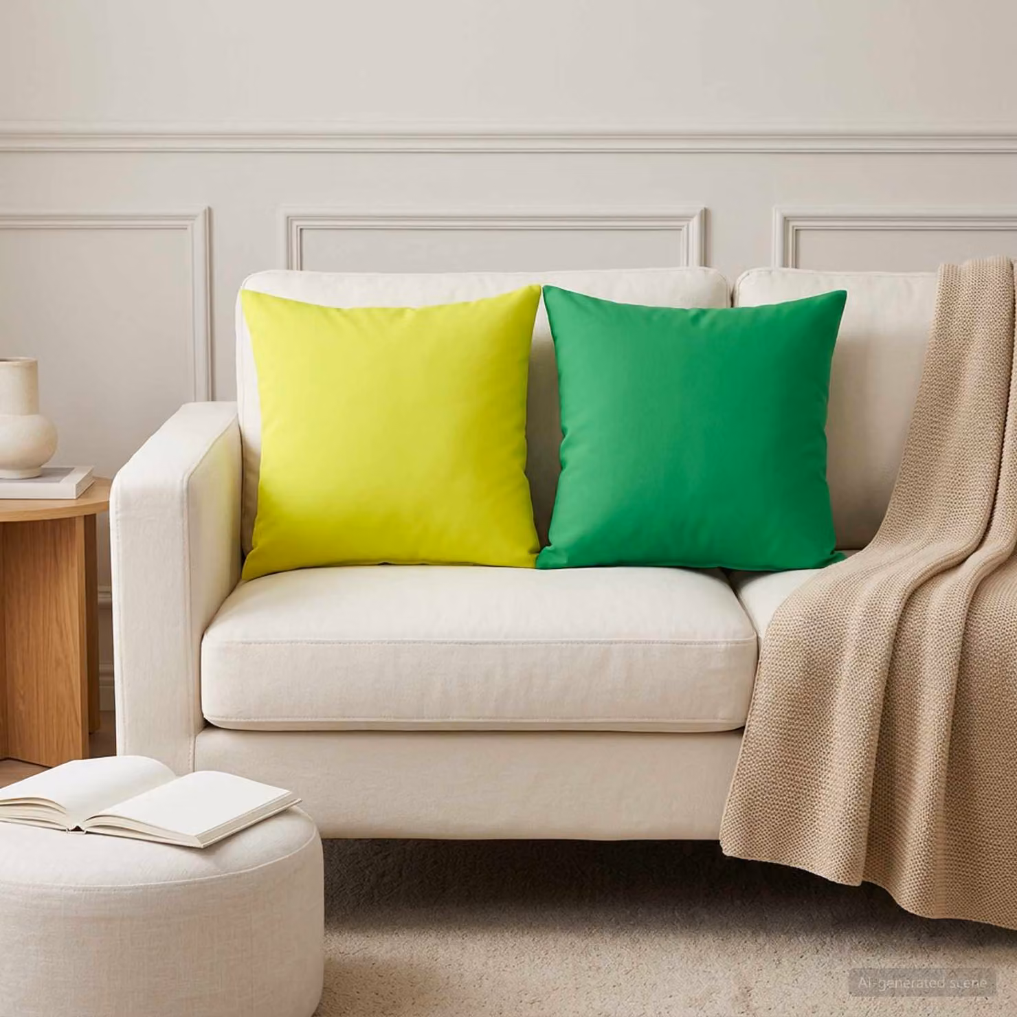 vidaXL Cuscino con cuscino HEERLEN 6 pz Verde brillante. Poliestere