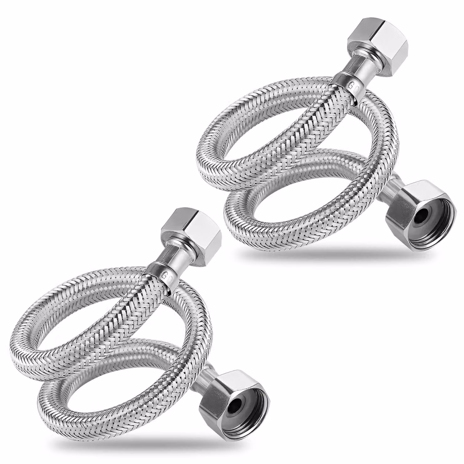 Set di 2 tubi flessibili in acciaio inossidabile per cucina e bagno
