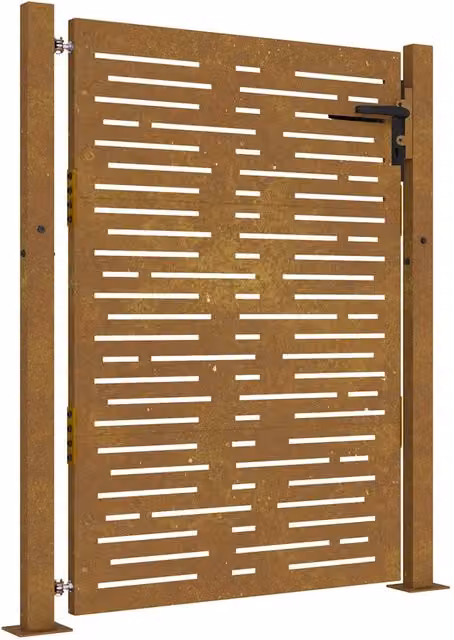 Cancello da giardino 100x150 cm in acciaio Corten design quadrato CFW5982525