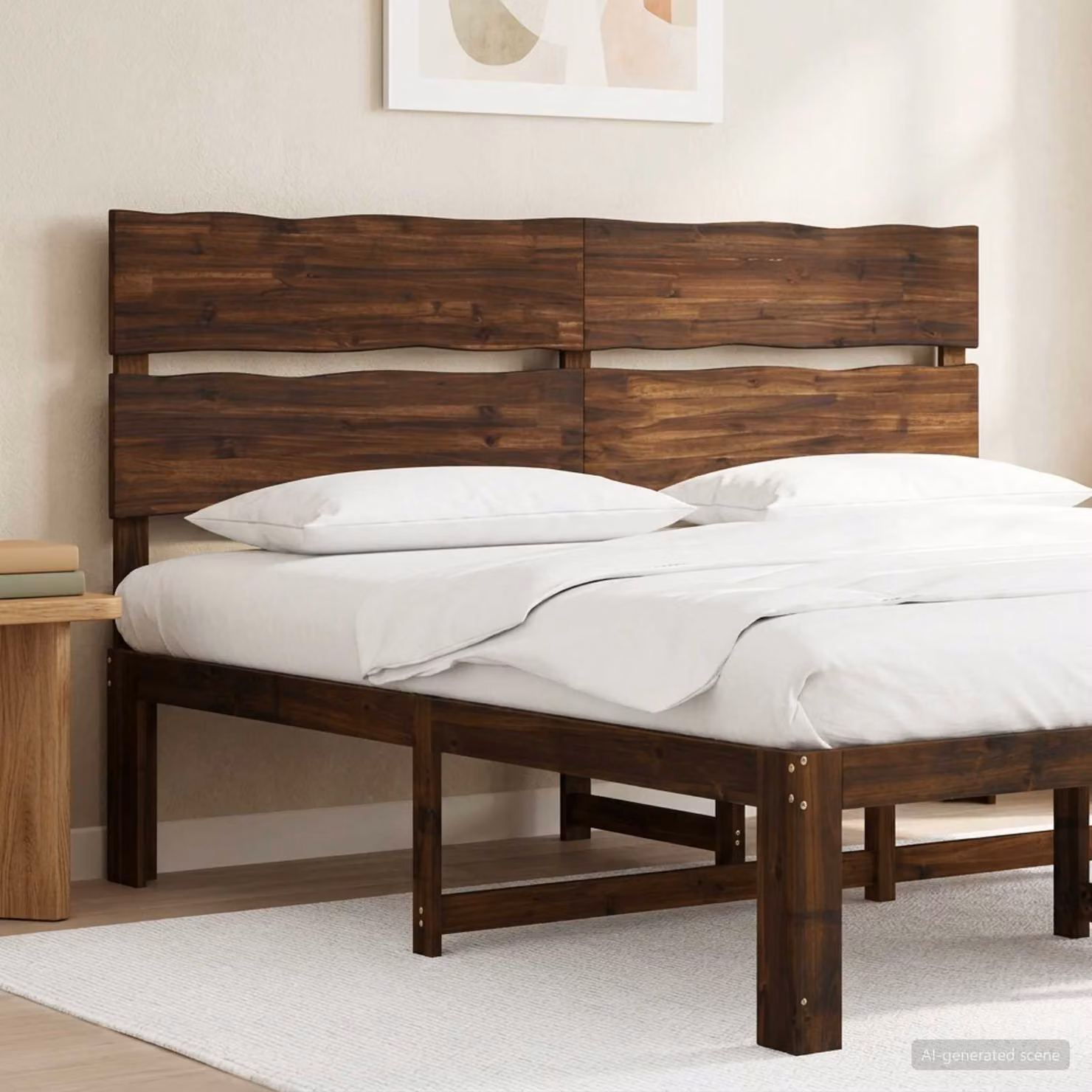 Testiera con bordo vivo vidaXL ROSTOCK in legno di acacia marrone scuro L/P/H: 200 x 200 cm