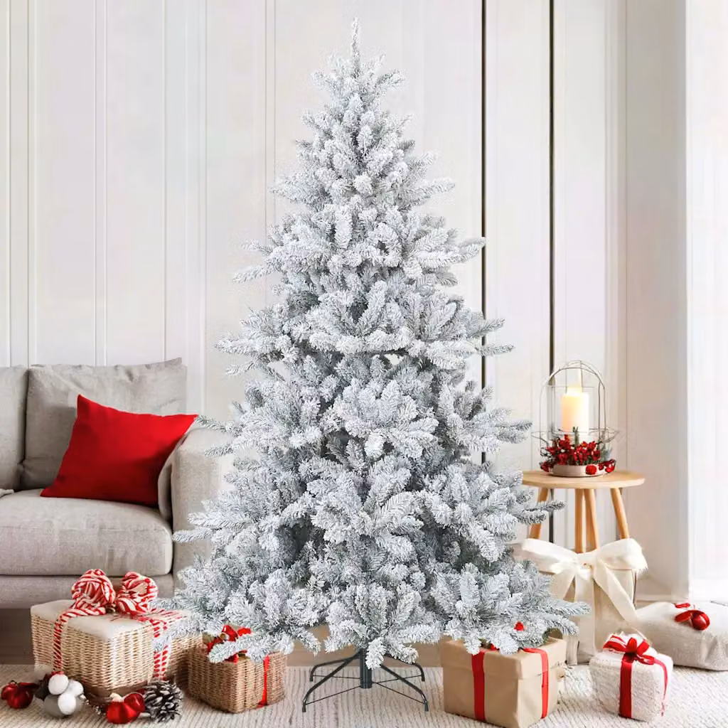 Albero di Natale artificiale snodato vidaXL bianco con effetto neve H: 180 cm, L: 116 cm
