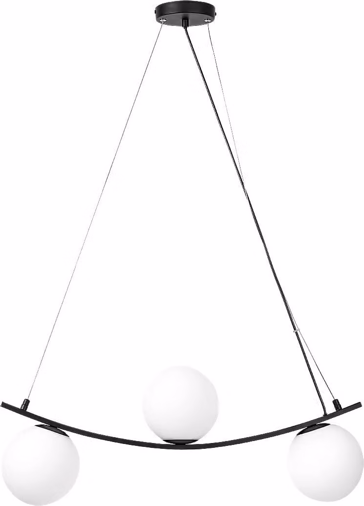 Rabalux 3469 Lampada a sospensione 3 spot Aslan, E14, bianco-nero, sfera, industriale