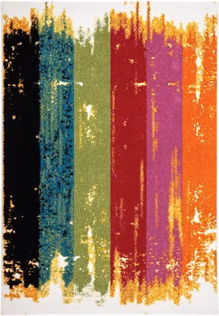 Tappeto moderno Caribbean multicolor a pelo corto KENDRA HOME con motivo a righe in polipropilene