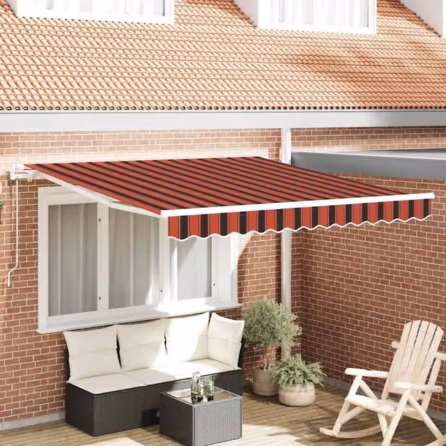 Tenda retrattile arancione e marrone 300 x 250 cm 3329939