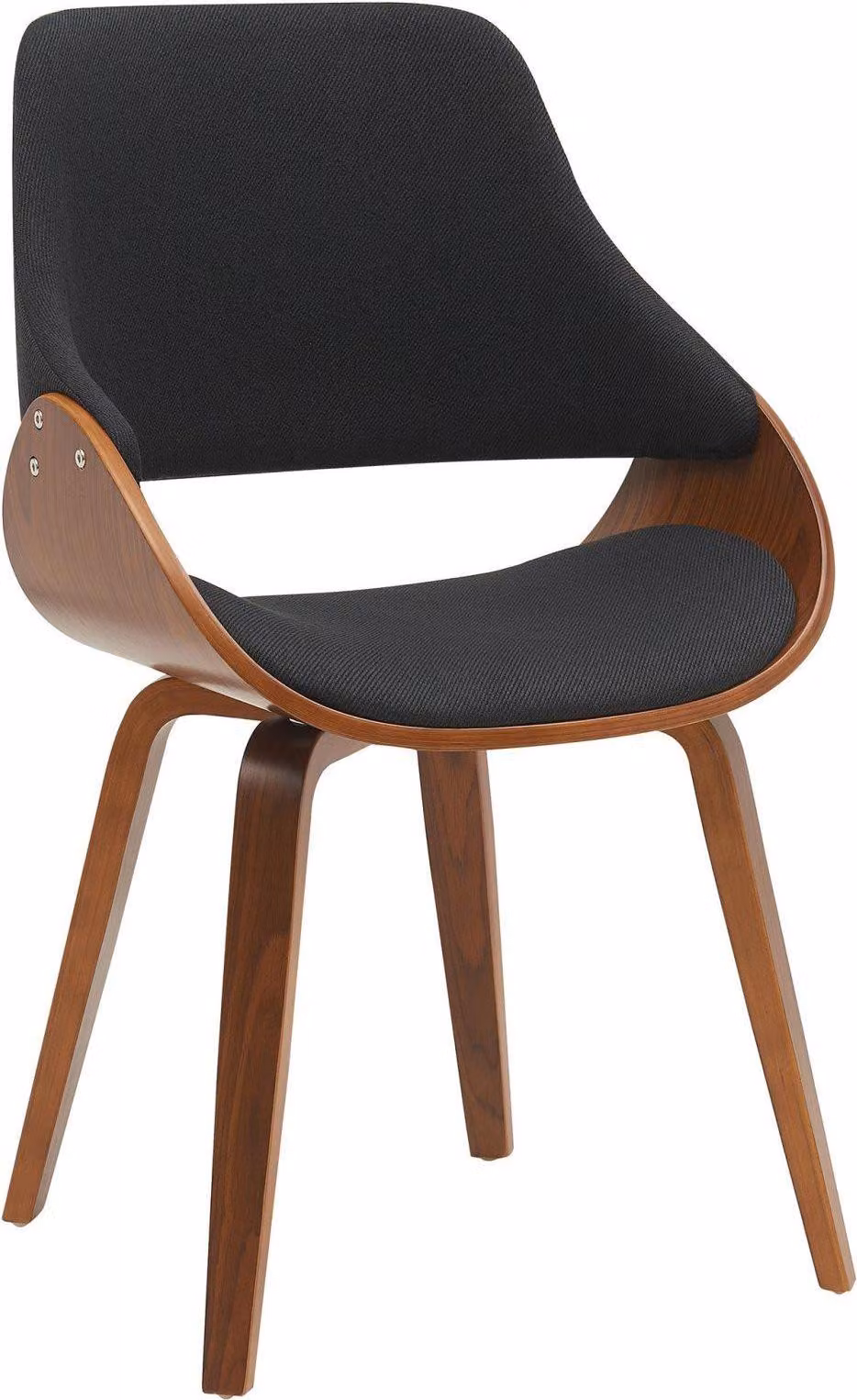 Sedia da pranzo - Sedia da sala da pranzo - Design confortevole, seduta per il soggiorno | Colore: Noce/Nero | Materiale: Polvere