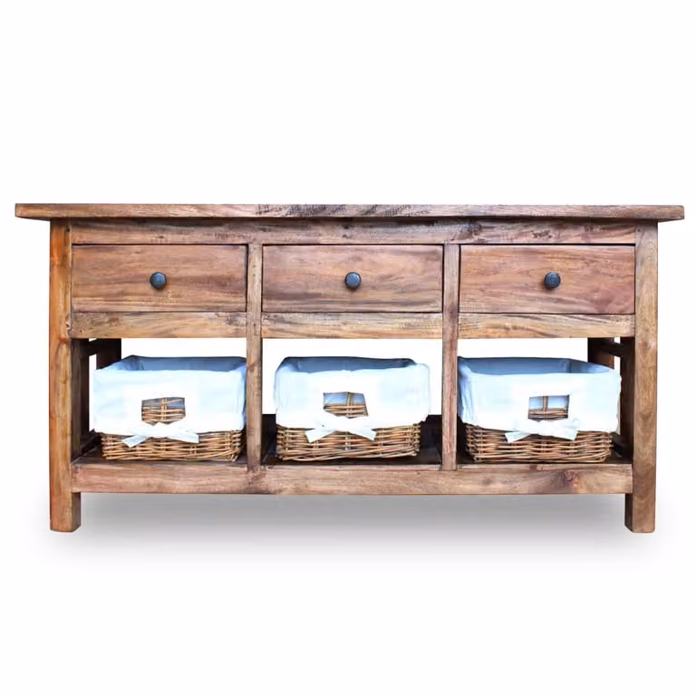 Credenza in Legno Massello di Mogano 100x30x50 cm