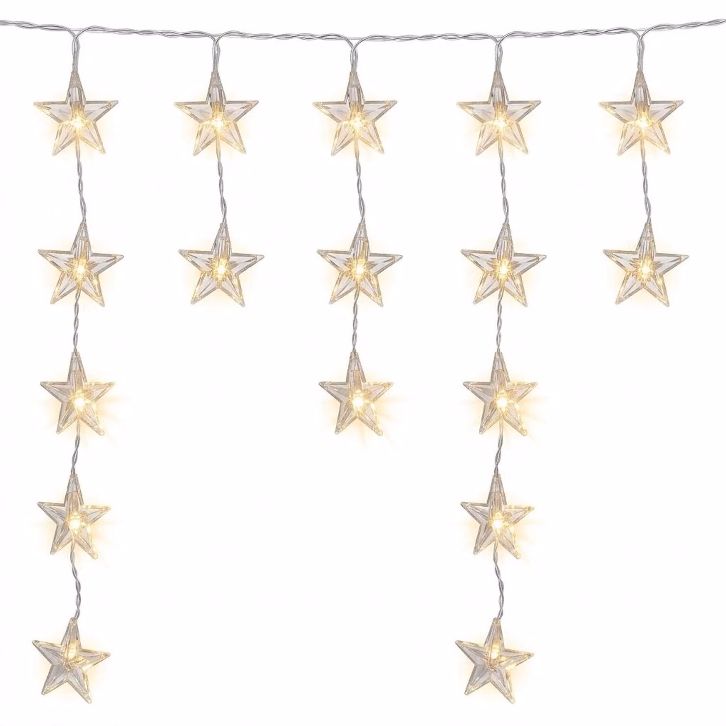 Linder Exclusiv Tenda luminosa natalizia Stelle 40 LED Bianco caldo
