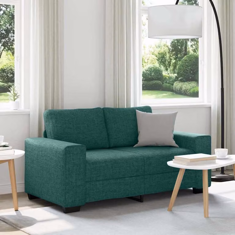 vidaXL Divano a 2 Posti Moderno in Tessuto Verde, L: 160 cm, P: 77 cm, H: 82 cm