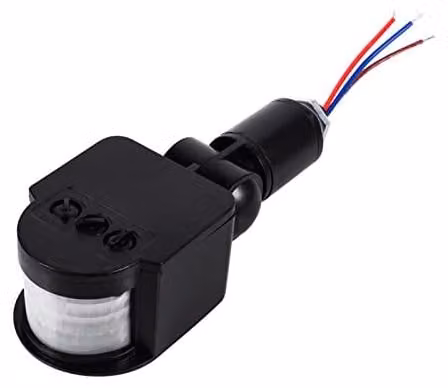 Sensore di movimento per lampada esterna, portata 180°, tecnologia PIR, compatibile con tensioni da 90 a 250V, ideale per fari a LED