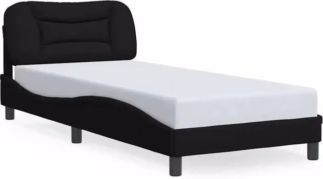 Letto singolo Hvar nero in tessuto con struttura in legno e metallo L/P/H: 90 x 200 cm – 1