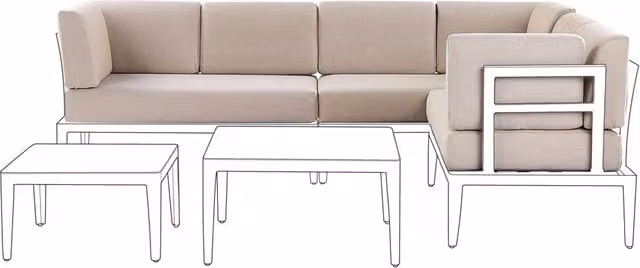 Set di copricuscini da giardino da seduta beige cuscini da esterno