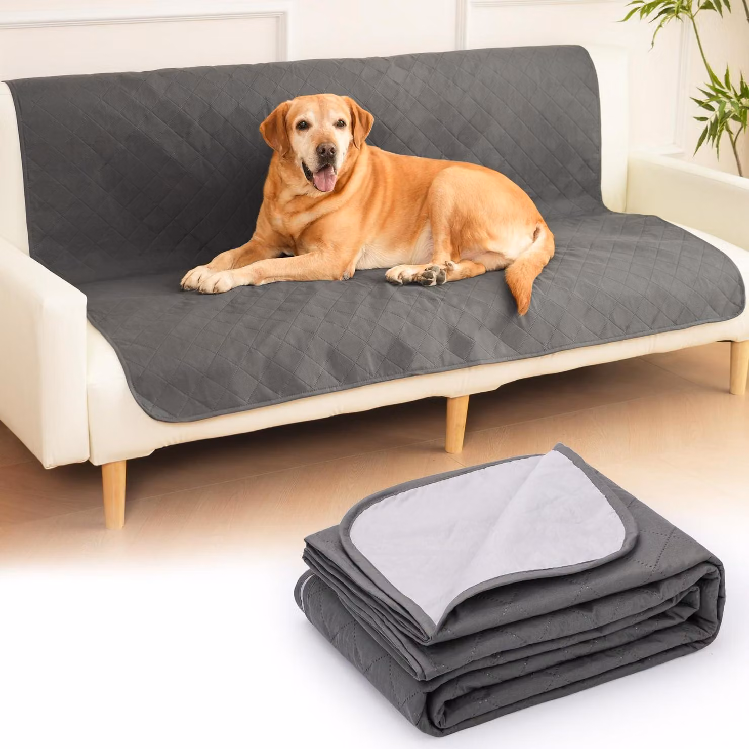Coperta impermeabile per cani, dimensioni 203x152 cm, colore grigio, adatta per divano, letto, auto, lavabile