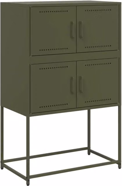 Credenza Buffet in Acciaio Verde Oliva L: 68,5 cm, P: 38,5 cm, H: 107 cm