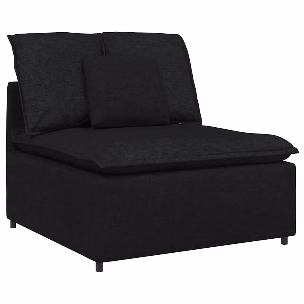 Modulo Centrale di Divano Modulare vidaXL con Cuscini Nero L: 100 cm, P: 100 cm, H: 64 cm – 2