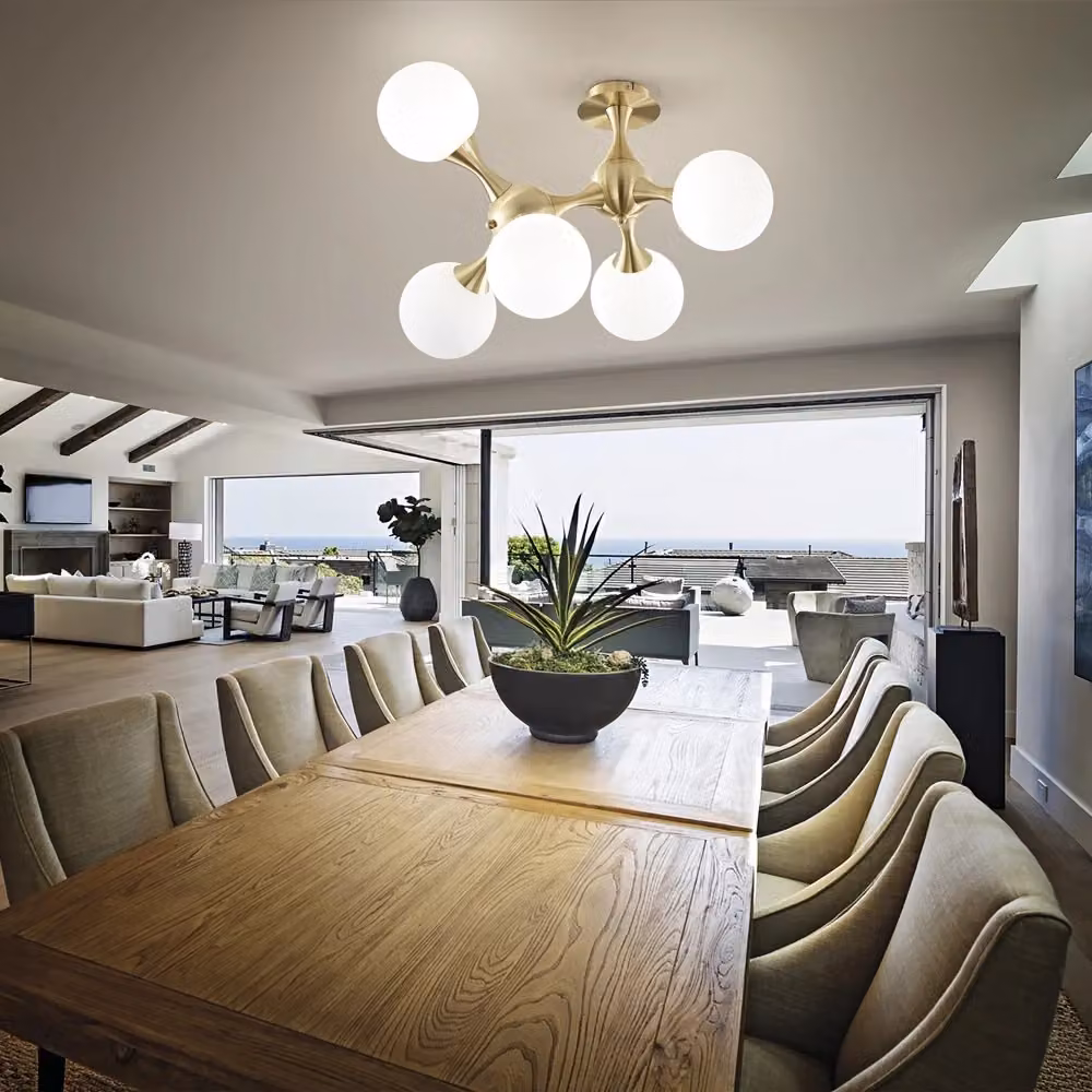 Ideal Lux Plafoniera Nodi Moderna in Metallo Ottone e Vetro con 5 Luci E14 – 2
