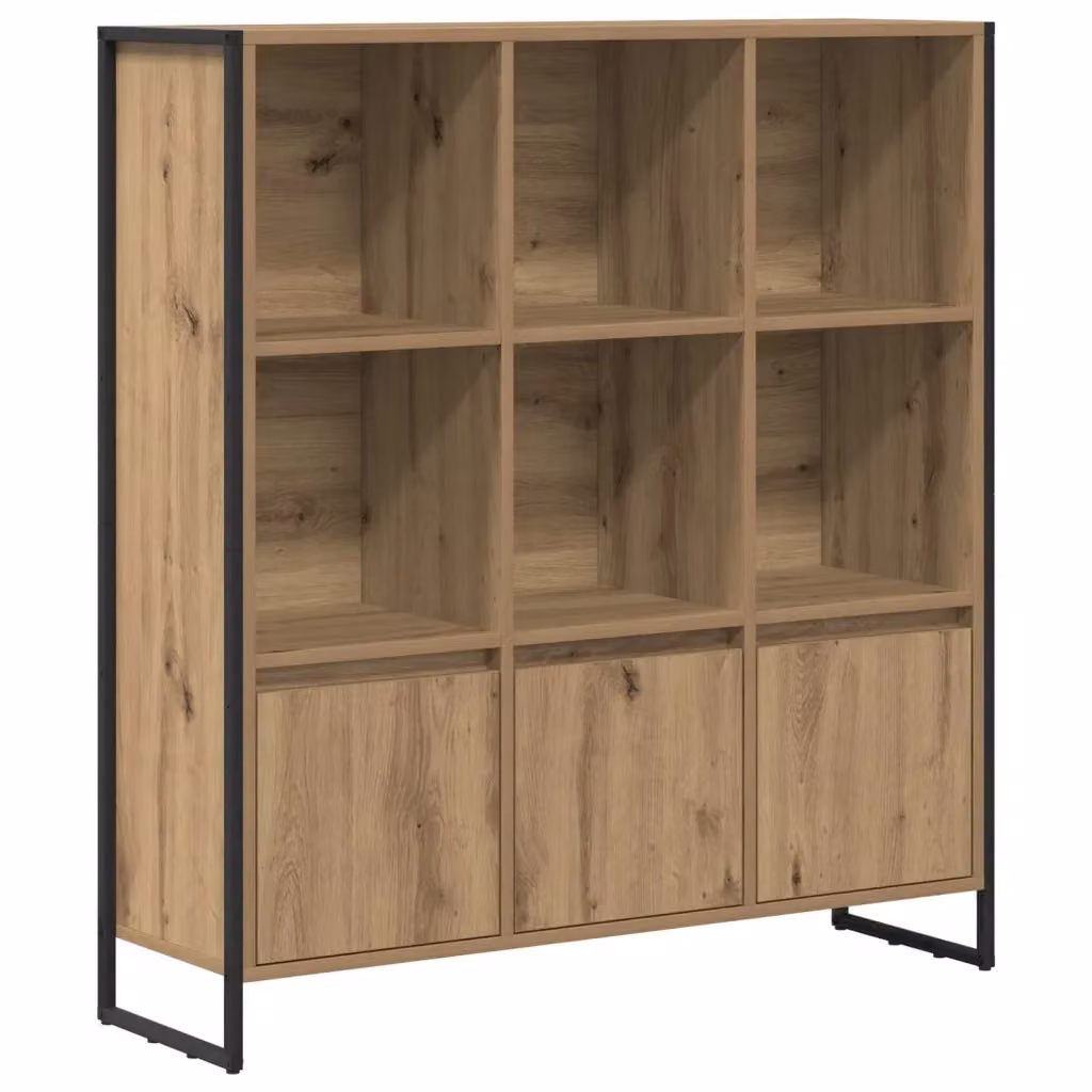 Armadio per Libri Industrial vidaXL in Legno e Metallo, Marrone, L: 99,5 cm, P: 30 cm, H: 108 cm – 2
