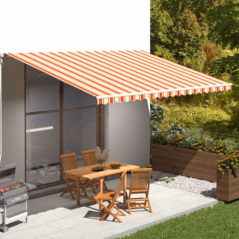 Tessuto di ricambio per tenda da sole vidaXL in poliestere, multicolore giallo e arancione, L: 500 cm x P: 350 cm