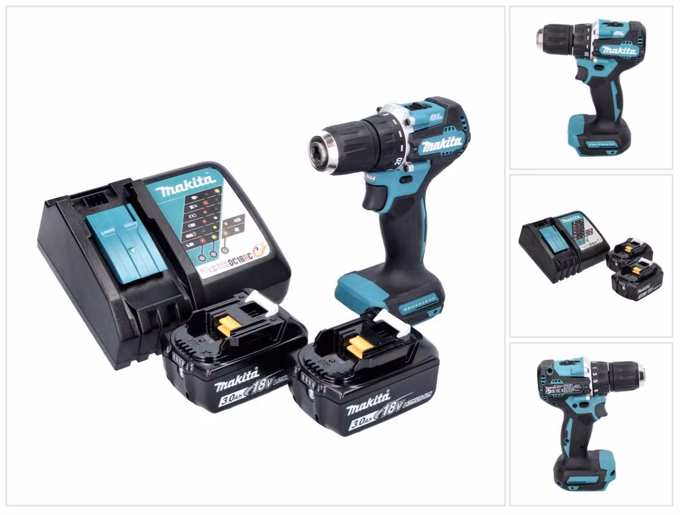 Trapano avvitatore a batteria Makita DDF 487 RF 18 V 40 Nm brushless + 2x batteria ricaricabile 3,0 Ah + caricabatterie