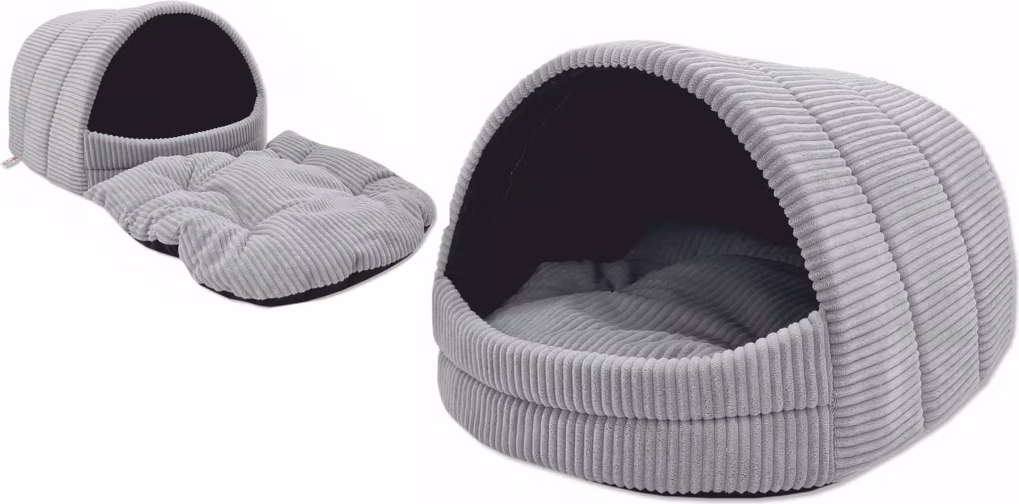 grotta per cani, cuccia per cani 34x40x39cm - velluto a coste