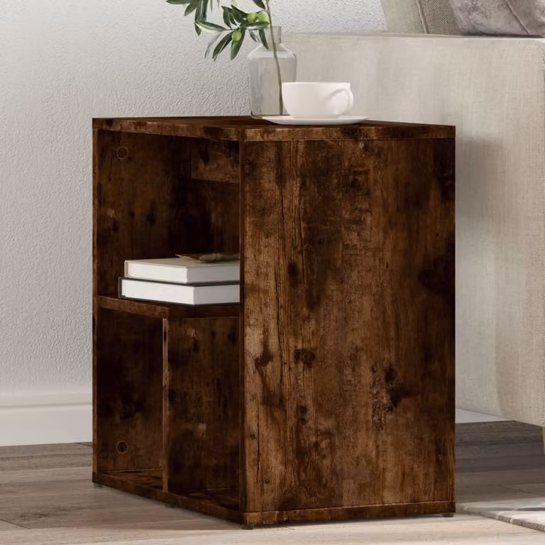 Set di 2 tavolini vidaXL in legno multistrato rovere color fumo L/P/H: 50 x 30 x 50 cm