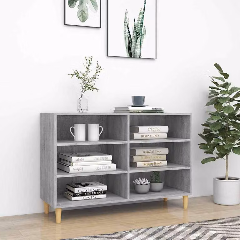 Credenza vidaXL in stile scandinavo Grigio Sonoma L: 103,5 cm, P: 35 cm, H: 70 cm