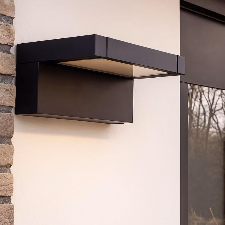 Lampada da parete per esterni a LED 3011B - 9 W, 3000 K, IP44, orientabile, nero