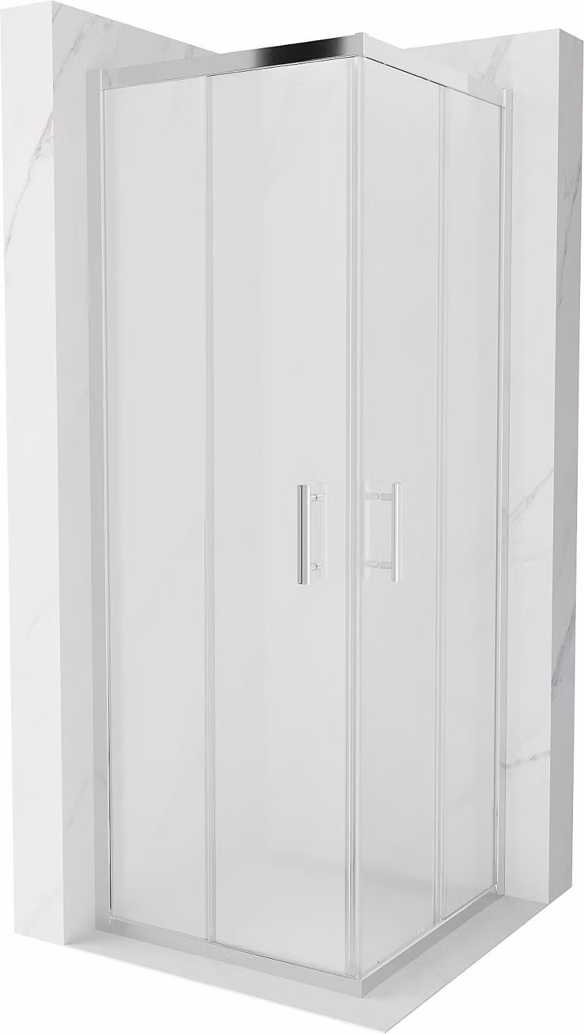 Mexen Rio cabina doccia quadrata 70 x 70 cm, satinata, cromo - 860-070-070-01-30
