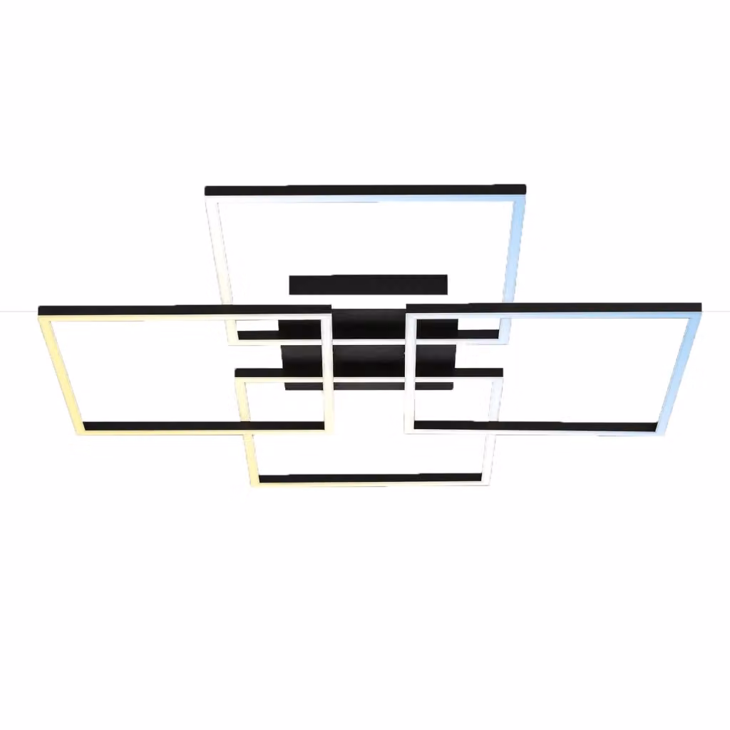 Applique Smart Briloner Frame Brilo in Metallo Nero con LED Integrato da 50W, Regolabile via WiFi e Bluetooth con Controllo Remoto e Timer – 2