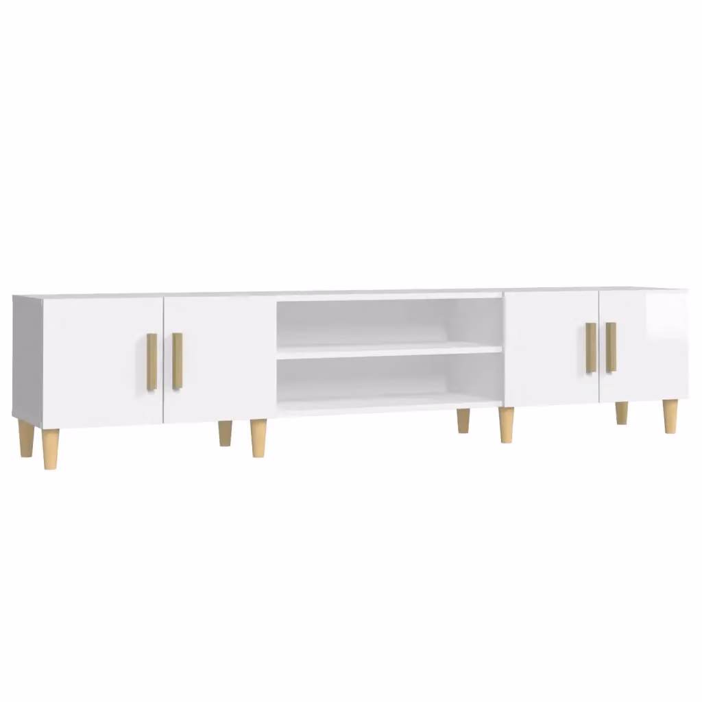 Mobile Porta TV Moderno vidaXL Bianco Lucido L: 180 cm, P: 31,5 cm, H: 40 cm – 2