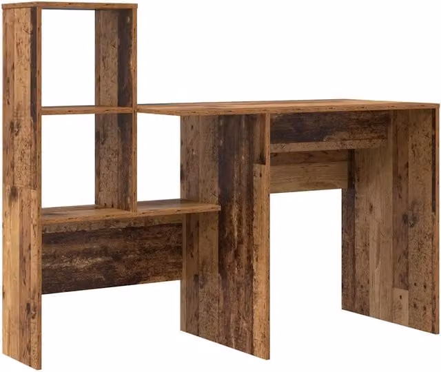 Scrivania moderna in legno marrone per ufficio e casa L: 131,5 cm, P: 50 cm, H: 106,5 cm