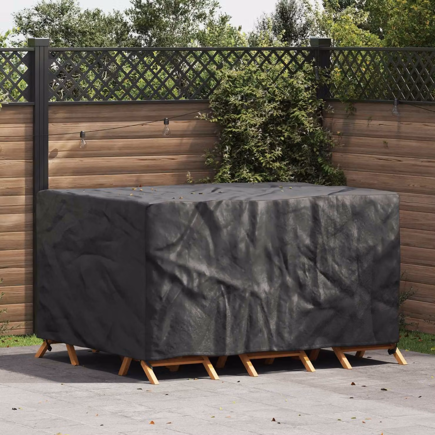 Copertura per mobili vidaXL impermeabile, colore nero, L: 180 cm, P: 120 cm, H: 74 cm