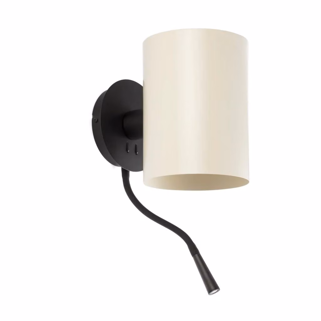 Applique GUADALUPE Faro Barcelona con Lettore LED per Interni in Metallo, Beige