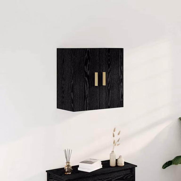 Armadietto a muro moderno vidaXL in legno MDF nero opaco L: 60 cm, P: 30 cm, H: 60 cm