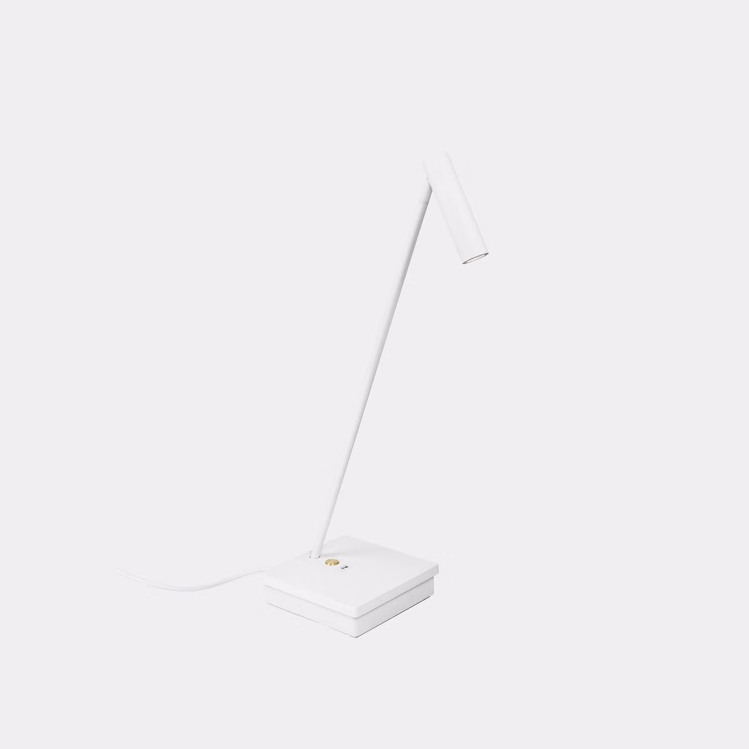 Lampada da tavolo wireless E-lamp con luce LED bianco caldo da 2700K, colore bianco