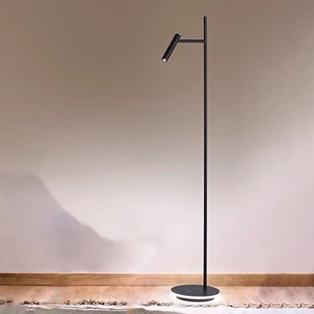 Piantana Moderna Gambo Metallo Nero Acrilico Led 6W 3000K