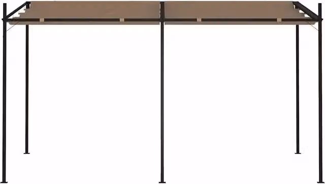 Gazebo con Tetto Retrattile 400x300x233 cm Grigio Talpa 313630