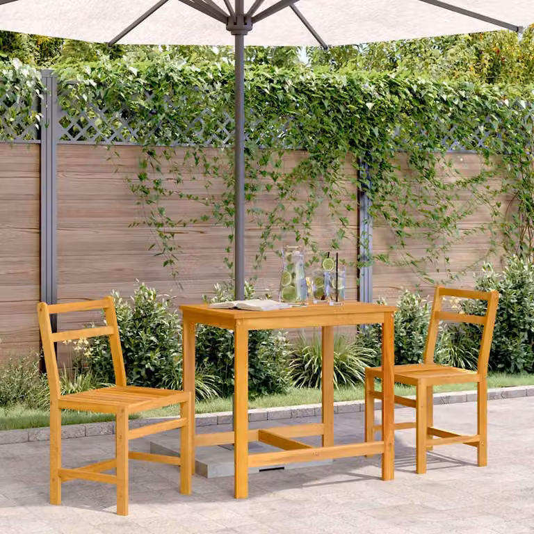 Set da balcone vidaXL in legno di acacia marrone, 3 pezzi