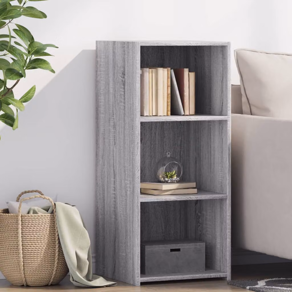 Credenza moderna vidaXL in legno multistrato e MDF, Grigio, L 40 cm x P 41 cm x H 93 cm