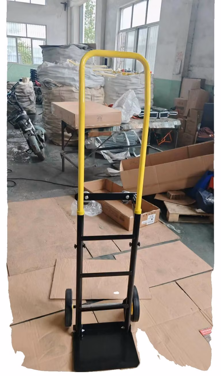 Carrello dolly trasformabile, per carichi pesanti, design compatto, ruote fisse di colore giallo