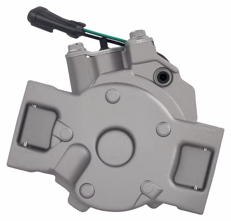 Compressore per climatizzatore, struttura in alluminio, lunghezza: 28,2 cm, larghezza: 22 cm, altezza: 19,8 cm, tensione: 12V