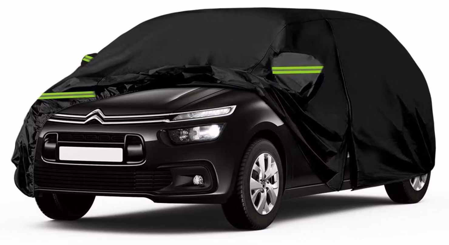 Copertura protettiva per auto, compatibile con Citroen C4 Picasso dal 2006 al 2022, colore nero, con cerniera e serratura