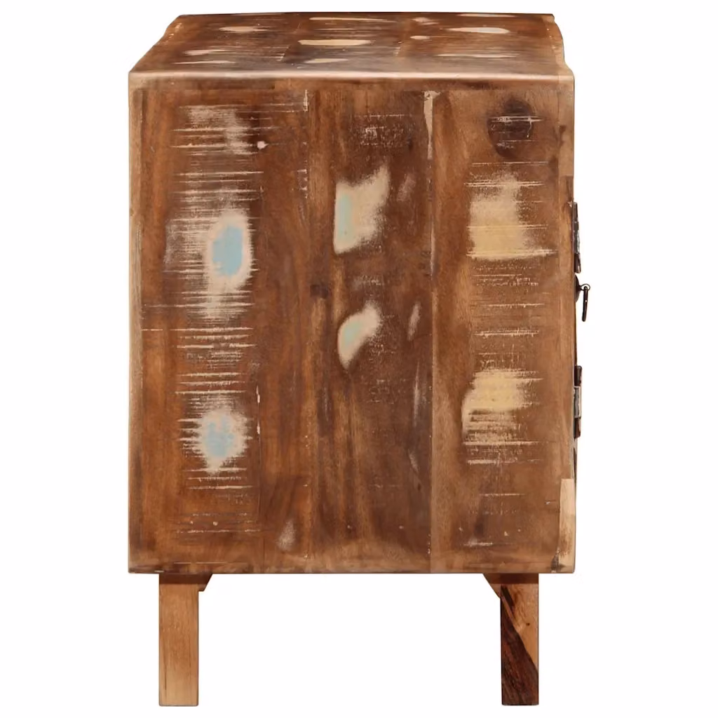 Mobile Porta TV vidaXL in Legno Massello di Recupero Marrone L: 105 cm, P: 46 cm, H: 32 cm – 2